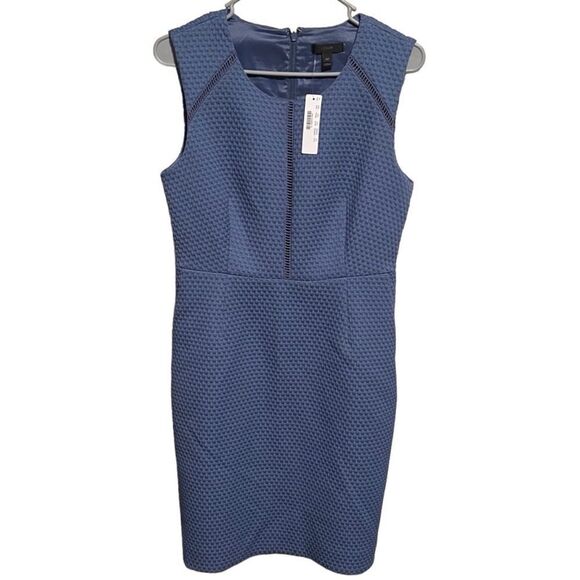 NWT-J. Crew- Women’s Powder Blue Portfolio Textured Sleeveless Sheath Dress, 10P - Picture 14 of 15